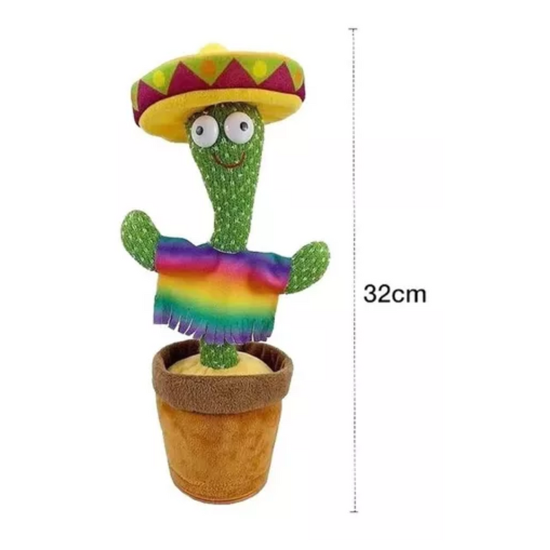 Cacto dançante e falante Brinquedo Interativo que Repete Grava Pisca Toca Músicas